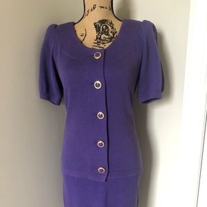 St. John Purple Skirt Suit Size 4